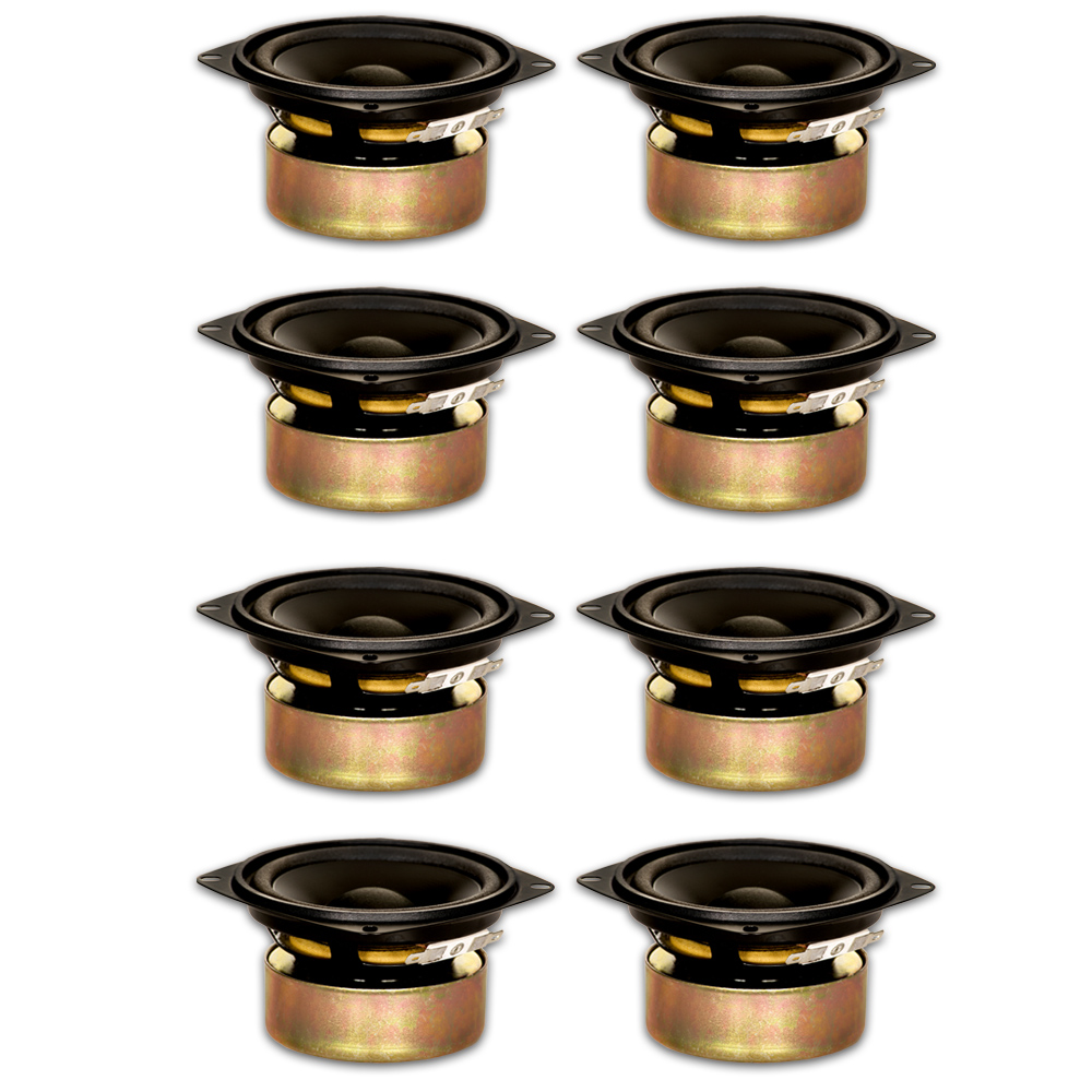 8 Goldwood Sound GW-204/4S Shielded 4" Woofers 70 Watt each 4ohm Replacement Speakers