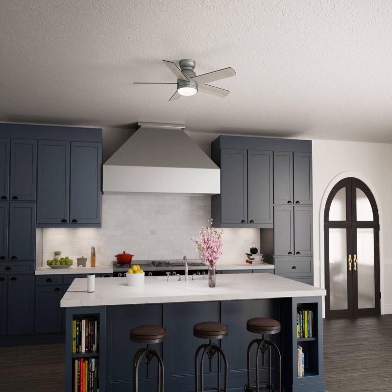 54" Romulus Low Profile Ceiling Fan with Remote Silver (Includes LED Light Bulb) - Hunter Fan