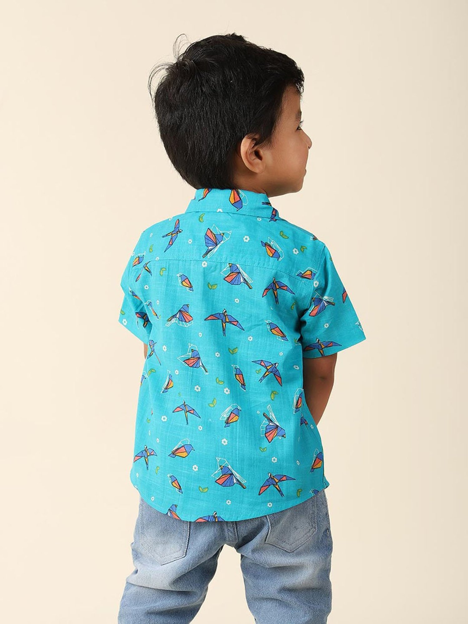 Fabindia Kids Blue Printed Shirt