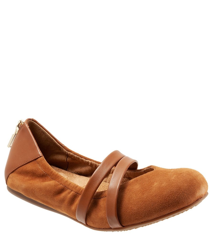 SoftWalk Sierra Suede Mary Jane Ballerina Slip Ons