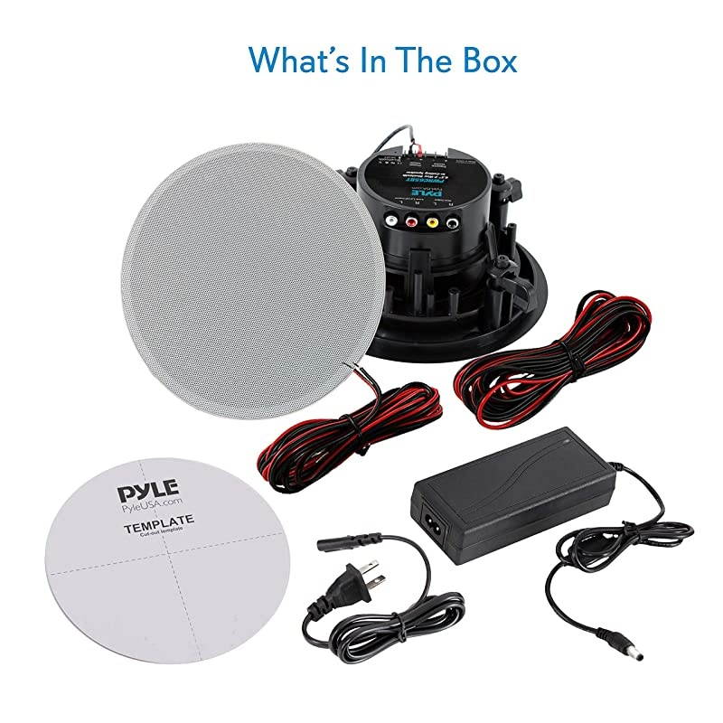 65 Ceiling Wall Mount Speakers 2Way Full Range Active Passive Speaker System Flush Design w Bluetooth Wireless Receiver 70Hz20kHz Frequency Response 300 Watts Magnetic Grill  PWRC65BT