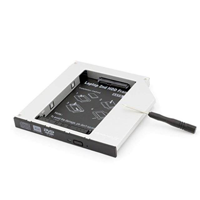 Grand-X 12.7mm SATA-III SATA3.0 2.5" SSD HDD Hard Drive Caddy Adapter Tray Enclosure Laptop Optical Bay Drive Slot for Acer, Asus, Dell, Fujitsu, HP, Lenovo, Samsung, Sony, Toshiba