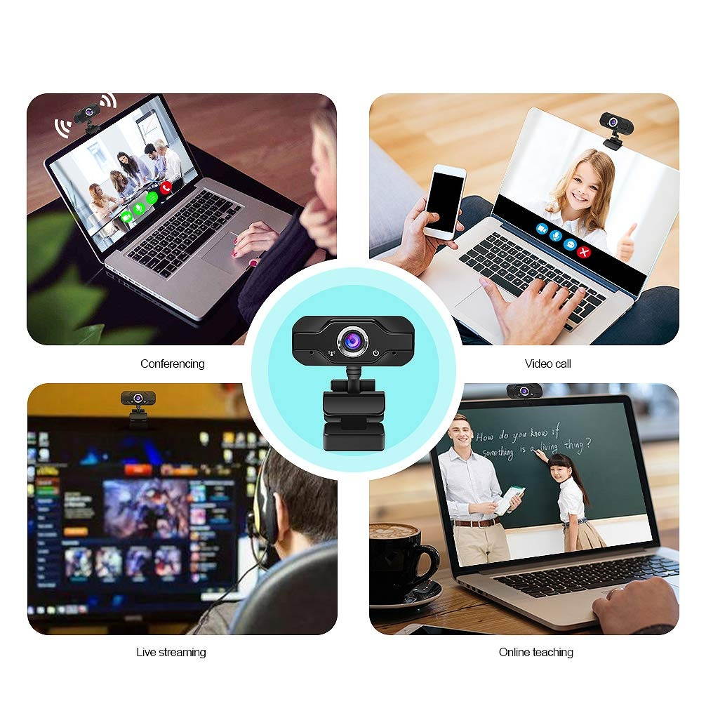 Webcam with Microphone, HD Streaming Webcam 1080P Web Camera, USB Web Video Camera for PC, Computer, Laptop, Desktop Camera for Conference,Gaming,Video Calling(type3)