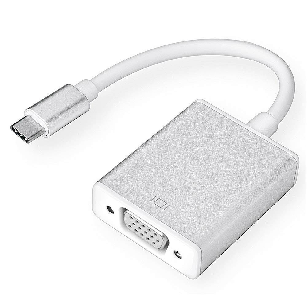 USB-C to VGA Adapter, Hannord Thunderbolt 3 (USB Type C) to VGA Adapter Male to Female Converter Compatible for MacBook / MacBook Pro [2019, 2018, 2017] and More