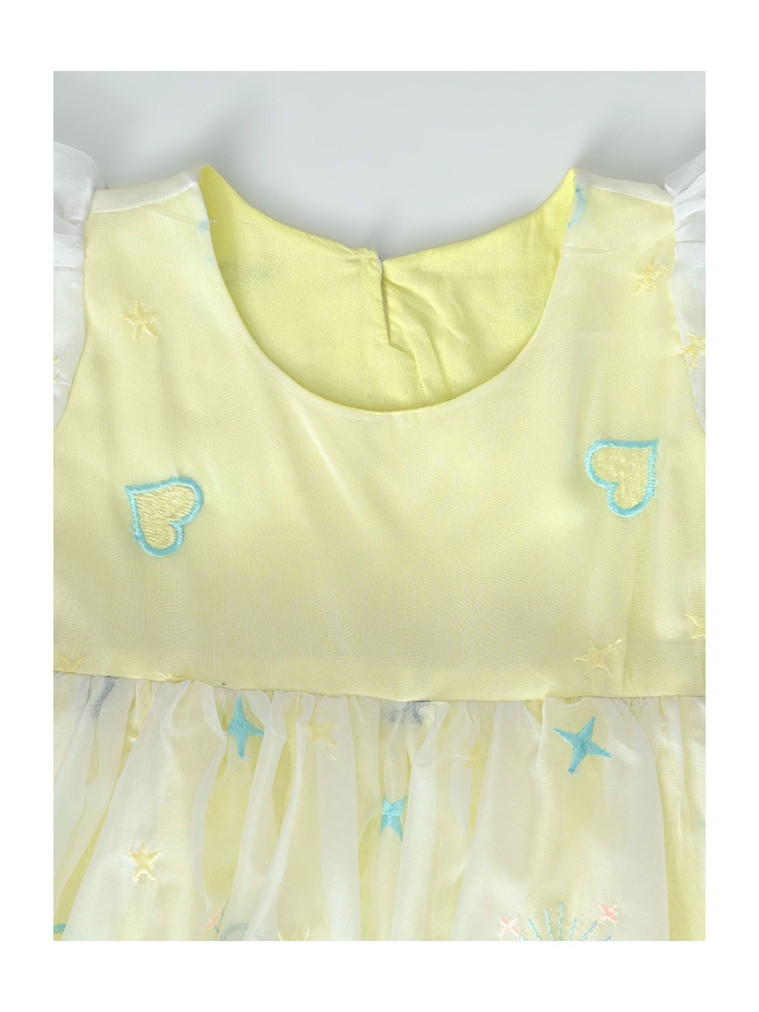 Bella Moda Girls Yellow Embroidered Dress