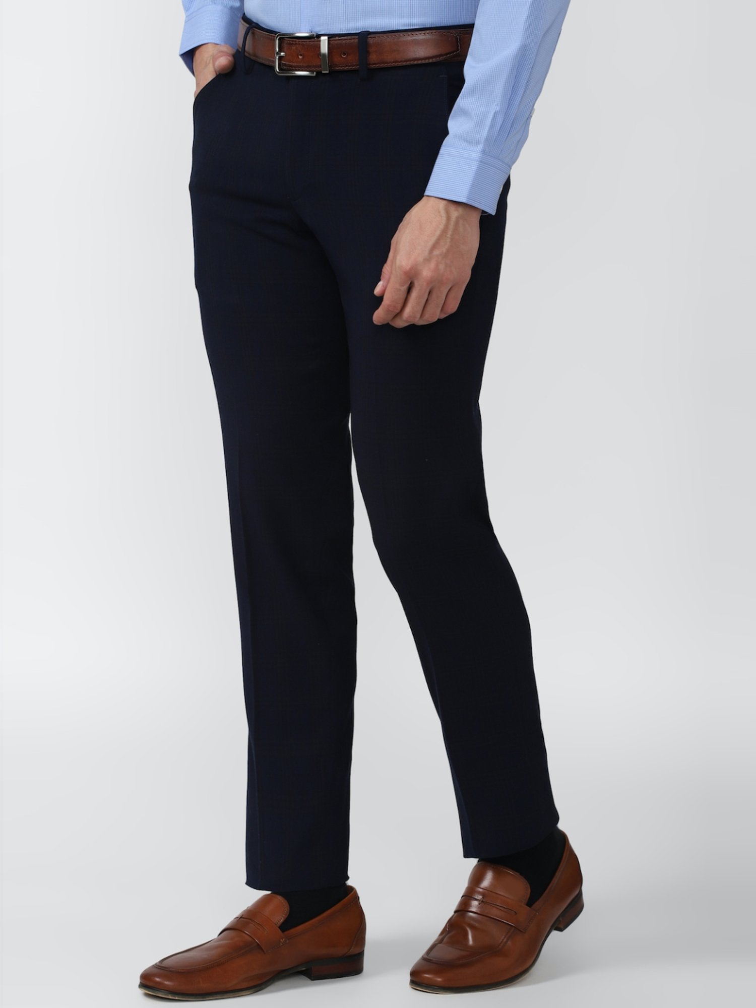 Peter England Elite Black Slim Fit Trousers
