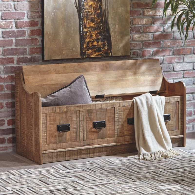 Garrettville Storage Bench Brown - Signature Design by Ashley
