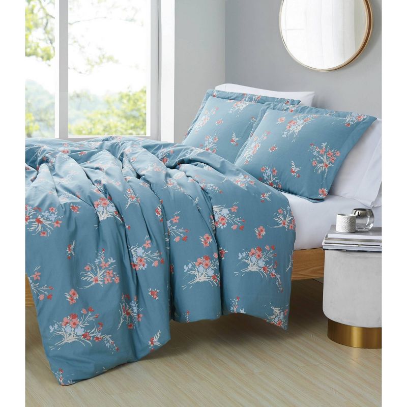 Full/Queen 3pc Paulina Comforter Set Blue - Brooklyn Loom