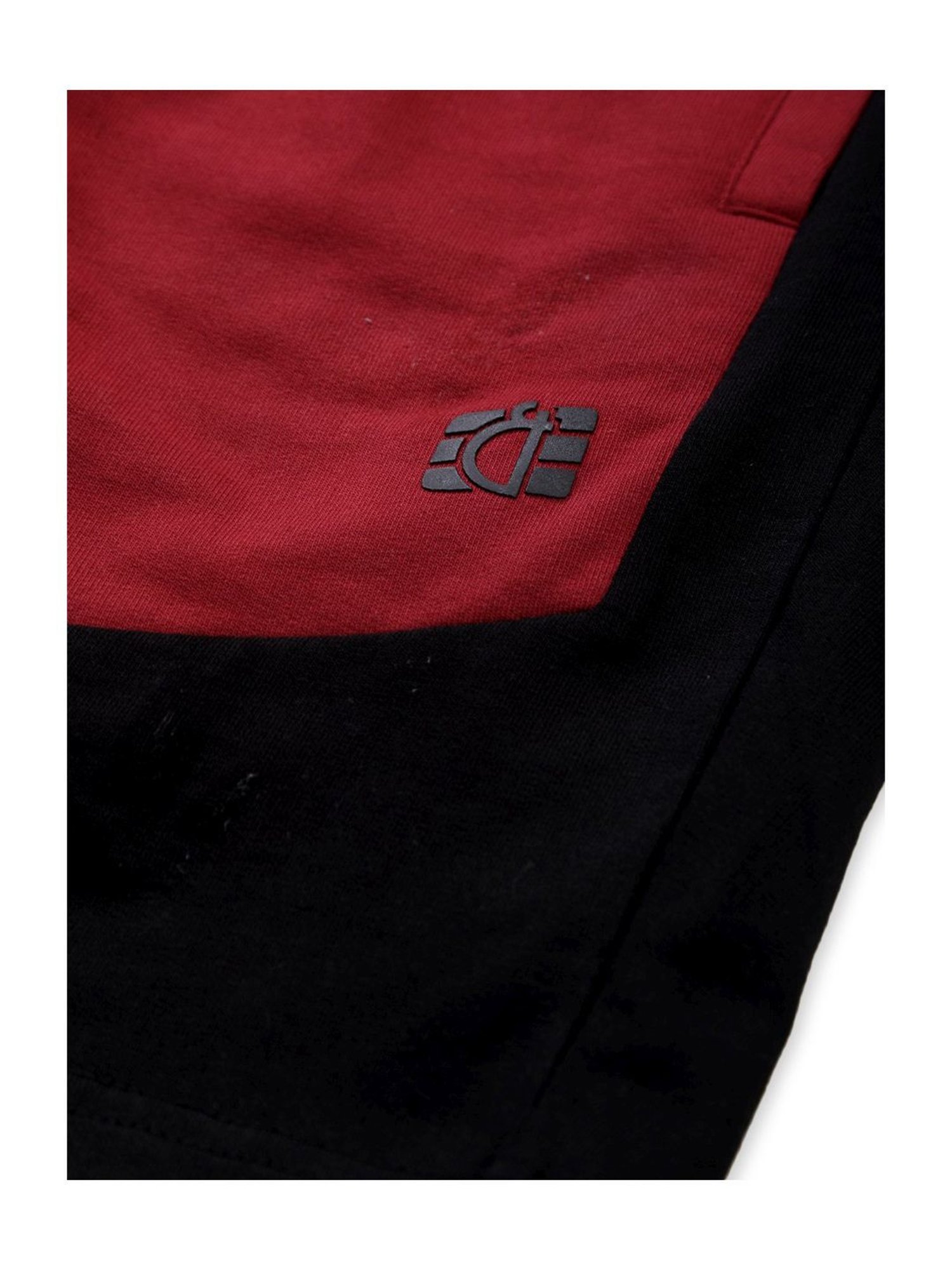 Gini & Jony Boys Red & Black Cotton Color Block Bermuda
