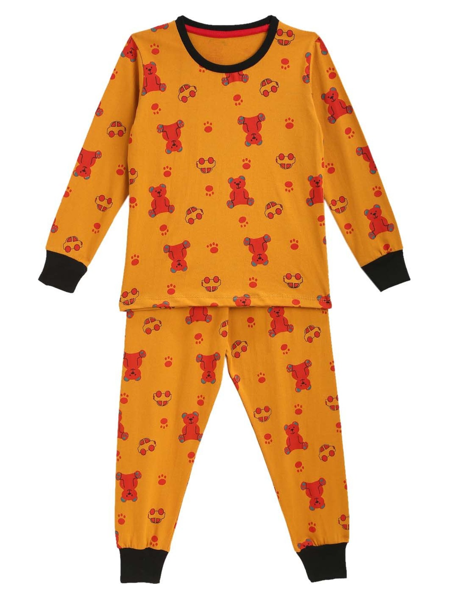 Kids Craft Mustard Printed T-Shirt with Joggers