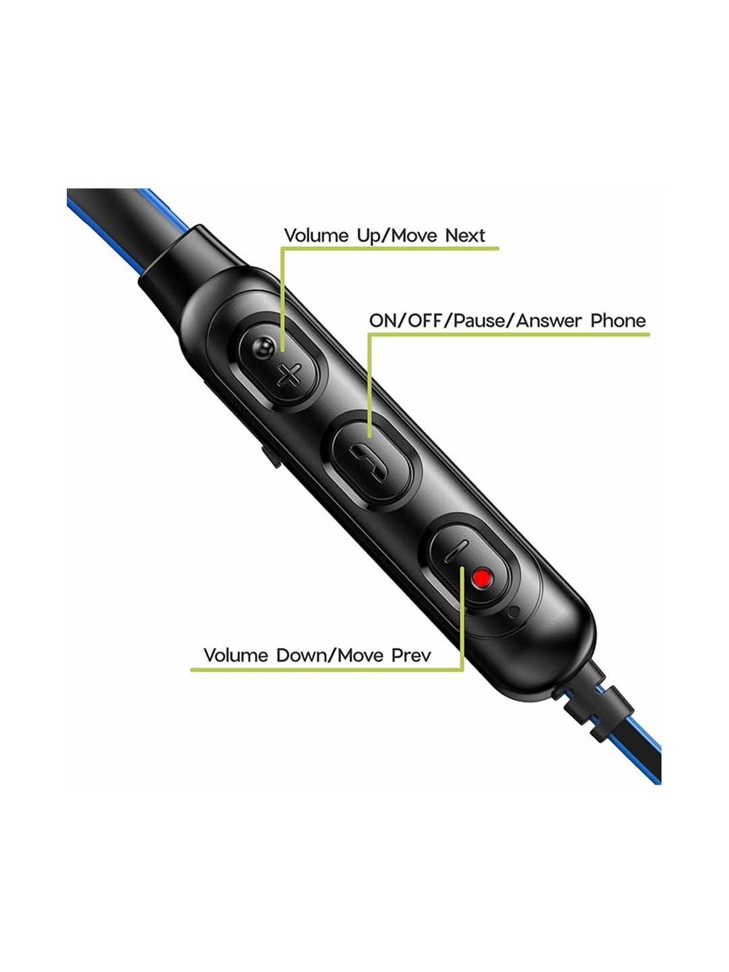 Maxx NX6 Wireless Neckband with Noise Cancellation (Black/Blue)