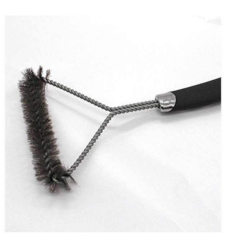 BBQ Grill Brush with Stainless Steel Bristle & TPR Soft-Grip Handle  12". 3-Sided Grill Brush for Easy Cleaning  Great for Smaller Grills