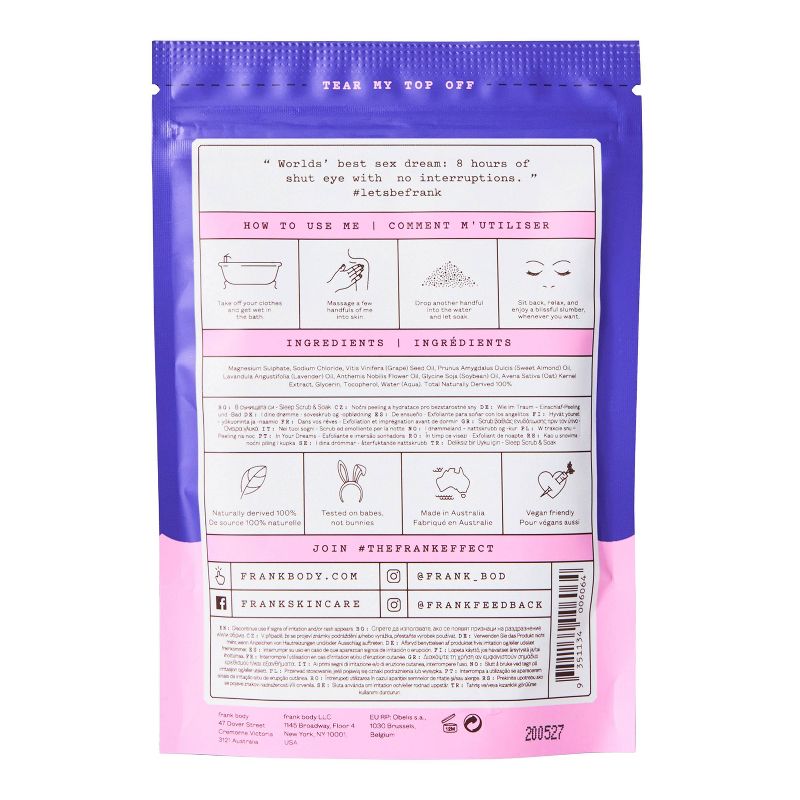 frank body In Your Dreams Sleep Scrub & Soak - 4.23oz