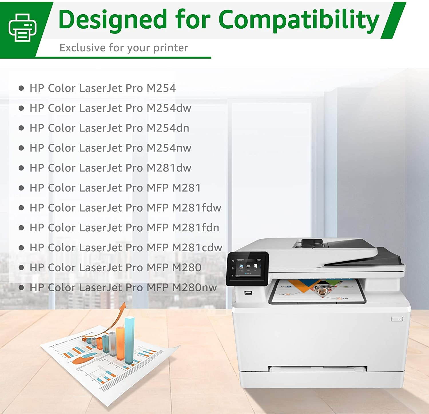 GREENSKY Compatible Toner Cartridges Replacement for HP 202X 202A CF500X CF500A for HP Color Laserjet Pro MFP M281fdw M281cdw M254dw M254dn M254nw M280nw (4 Packs)