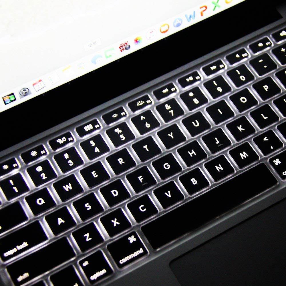 VFENG Ultra Clear Thin Keyboard Cover Skin for MacBook Air 13 inch and MacBook Pro with or without Retina 13/15/17 inch (2015 or Older version), US Layout