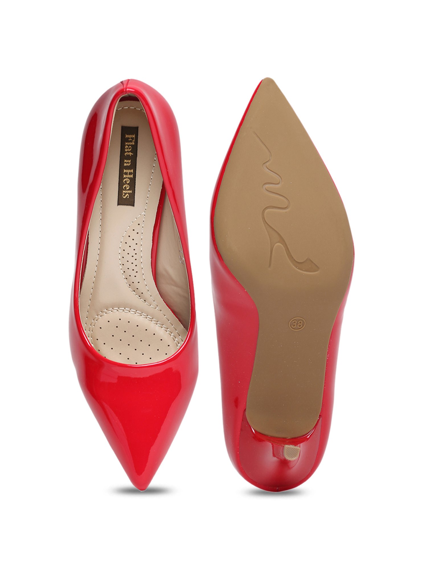 Flat N Heels Women's Red Stiletto Pumps