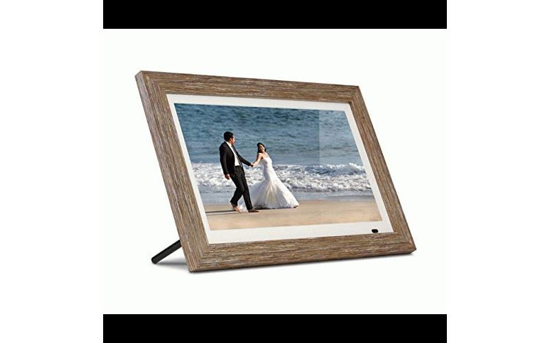 Aluratek 13" Distressed Wood Digital Photo Frame, 8GB Built-in Memory, Includes 2 Interchangeable Frames,1920 x 1080 res (ADMPFD13F)