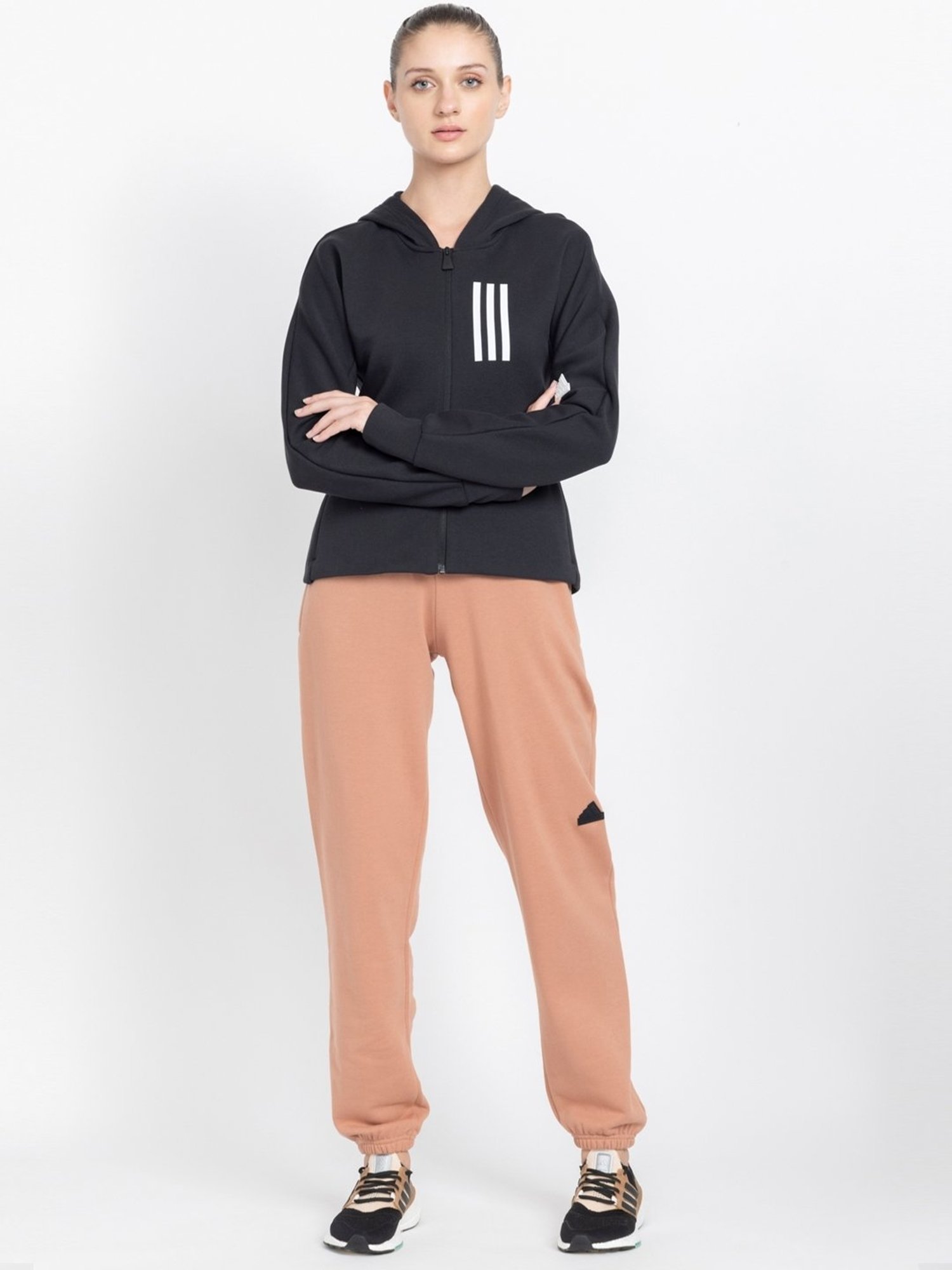 Amante Black Cotton Sports Sweatshirt