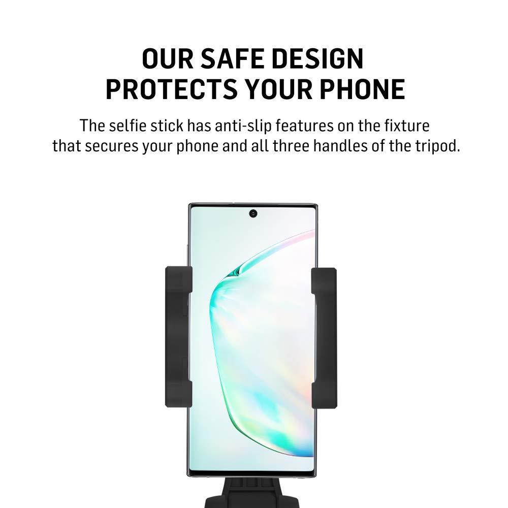 Adonit Selfie Stick Bluetooth, Extendable Selfie Stick Tripod with Wireless Remote for iPhone X/iPhone 8/Plus/iPhone 7/Plus/iPhone 6 Plus, Galaxy S9/Plus/S8/Plus/S7/Note 8, Huawei - Black