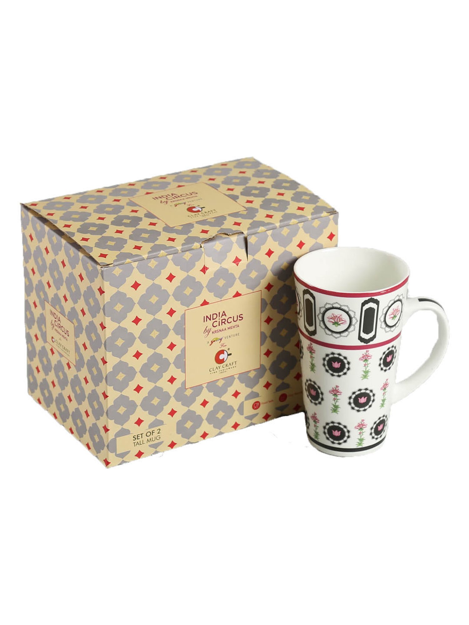 India Circus by Krsnaa Multicolor Ceramic 530 ML Mugs - Set of 2