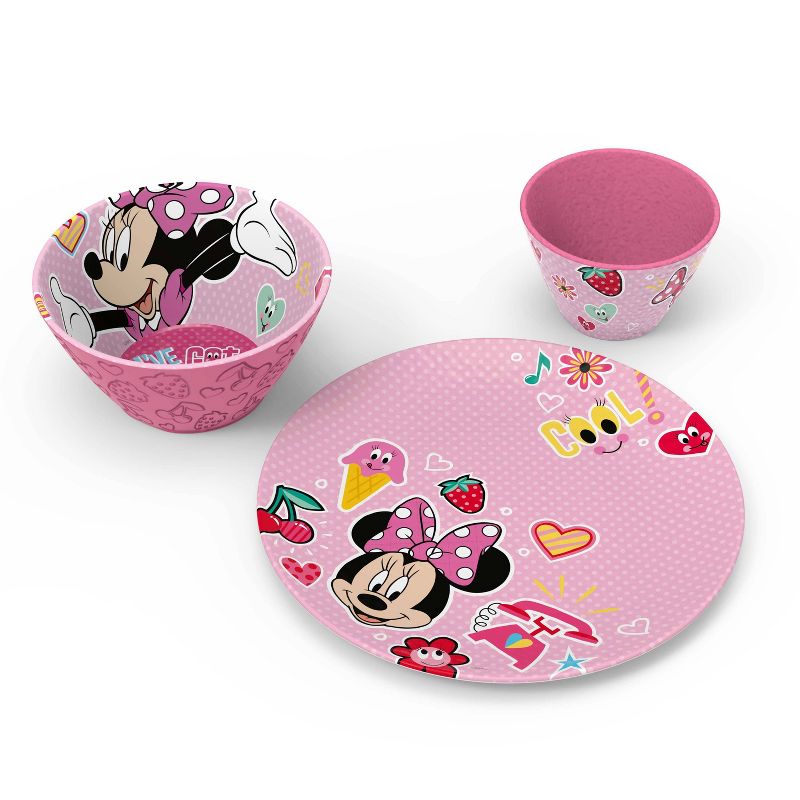 Disney Minnie Mouse 3pc Melamine Dinnerware Set - Zak Designs