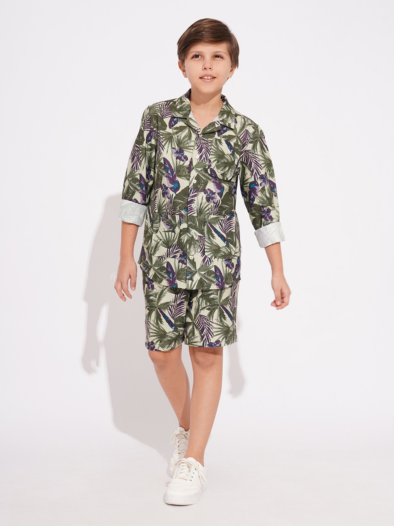 Jack & Jones Junior Purple & White Checks Shorts