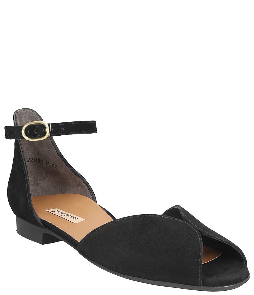 Paul Green Katy Suede Ankle Strap Peep-Toe Sandals
