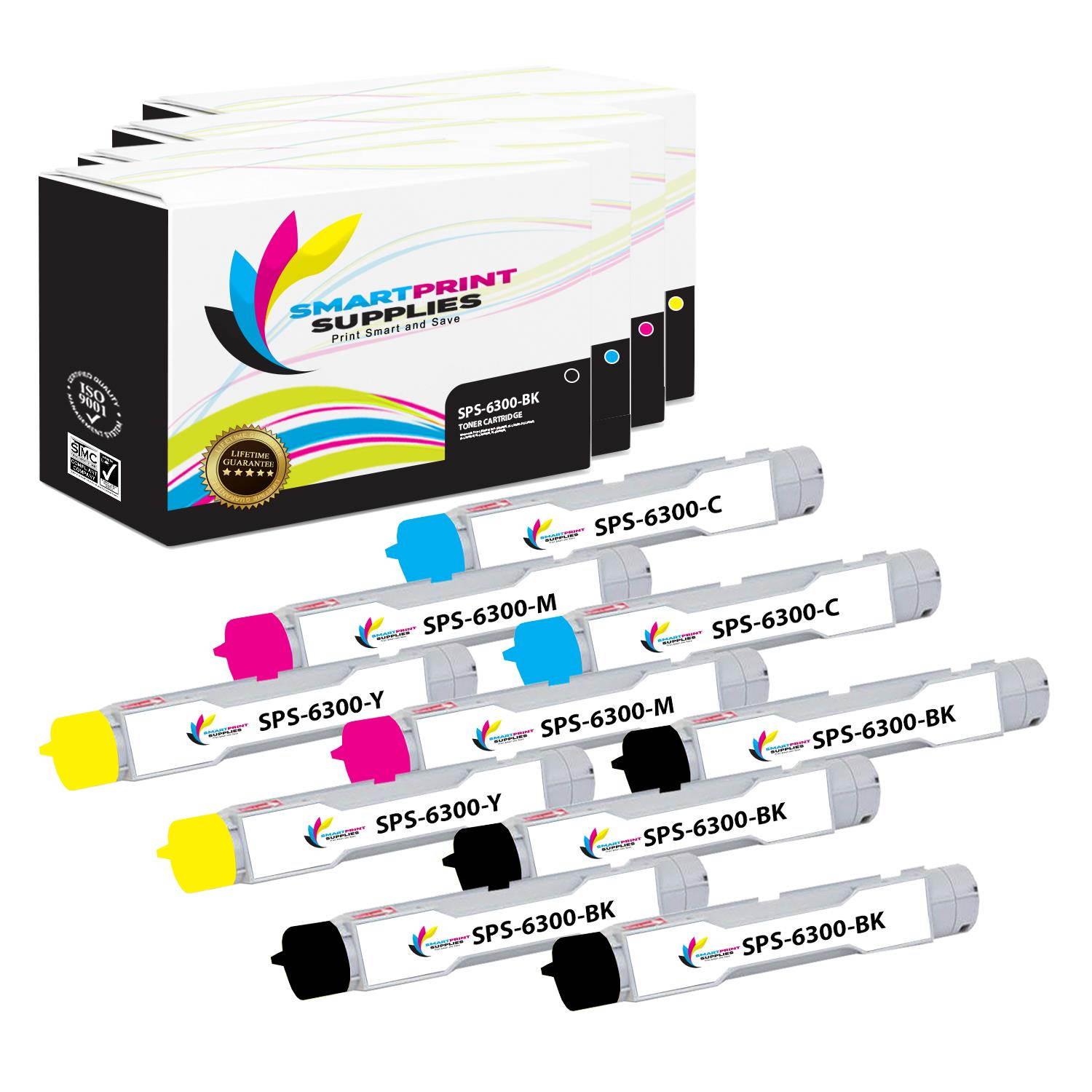 Smart Print Supplies Compatible 106R01085 106R01082 106R01083 106R01084 High Yield Toner Cartridge Replacement for Xerox Phaser 6300 Printers (Black, Cyan, Magenta, Yellow) - 10 Pack