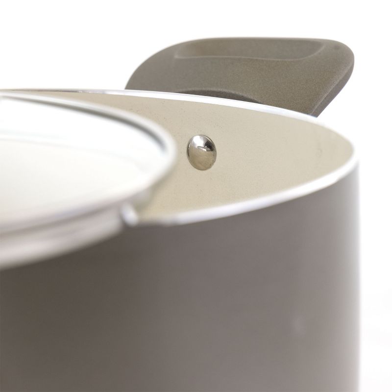 Oster Newcrest 8 Piece Ceramic Nonstick Aluminum Cookware Set with Soft Grip Handles