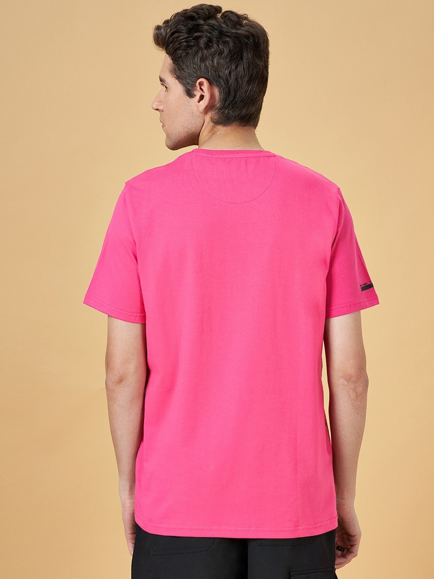 Street 808 By Pantaloons Pink Cotton Regular Fit Printed T-Shirt