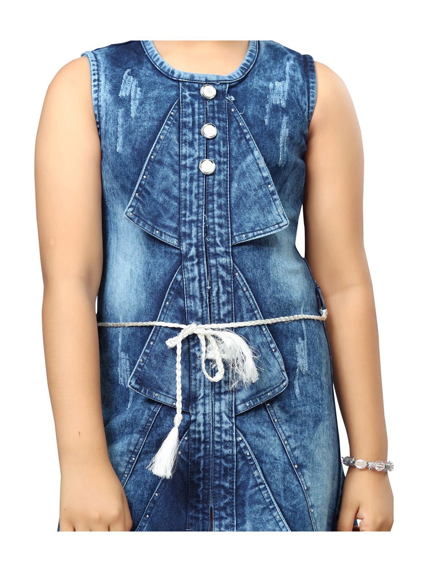 Aarika Kids Blue Regular Fit Dress