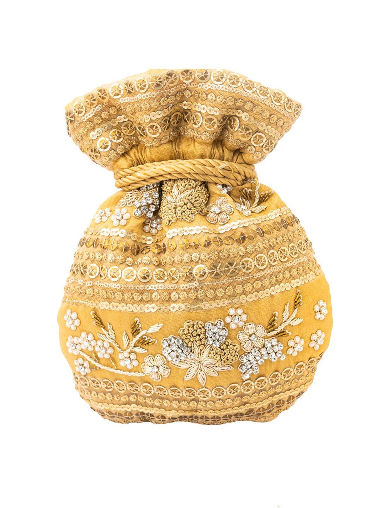 NR by Nidhi Rathi Golden Embellished Potli