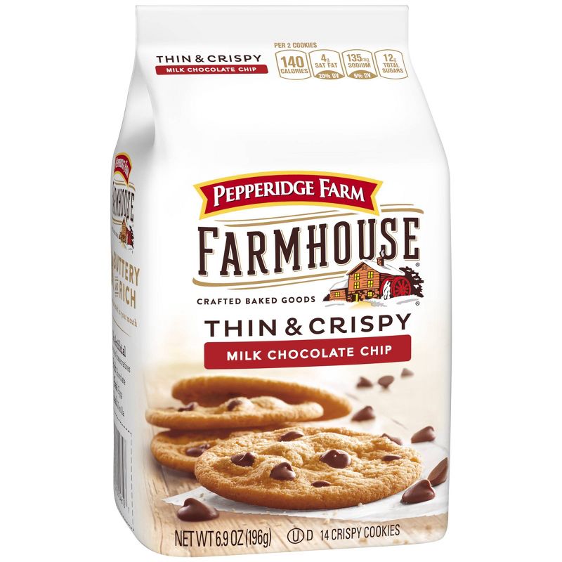Pepperidge Farm Farmhouse Thin & Crispy Milk Chocolate Chip Cookies - 6.9oz