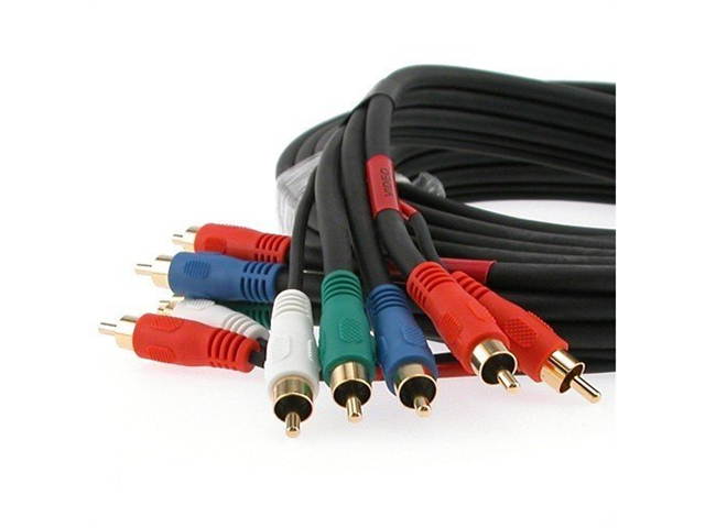 Cmple - Component Video Audio Cable 5-RCA Gold HDTV RGB YPbPr -12 FT