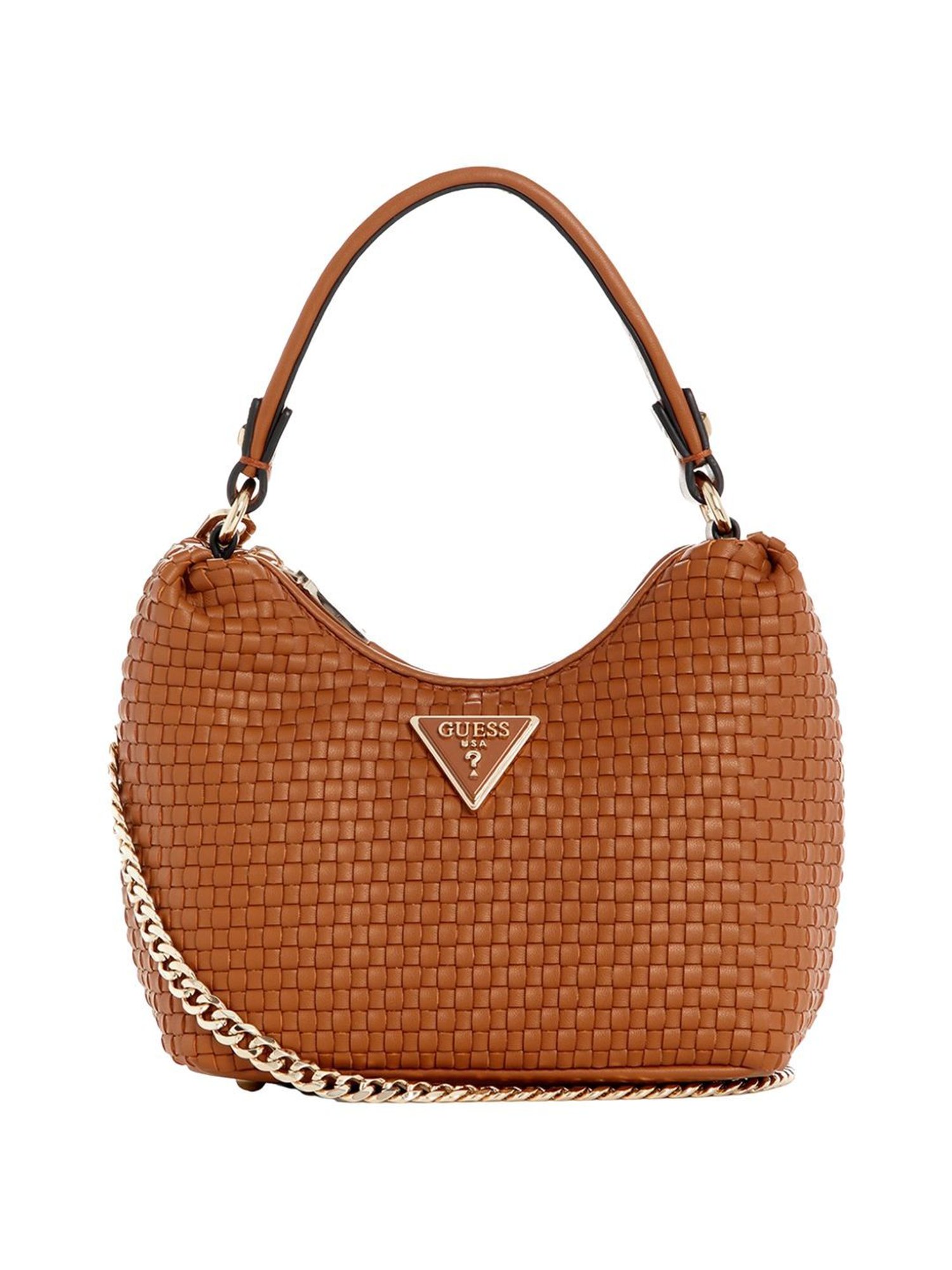 Guess Cognac Textured Hobo Handbag