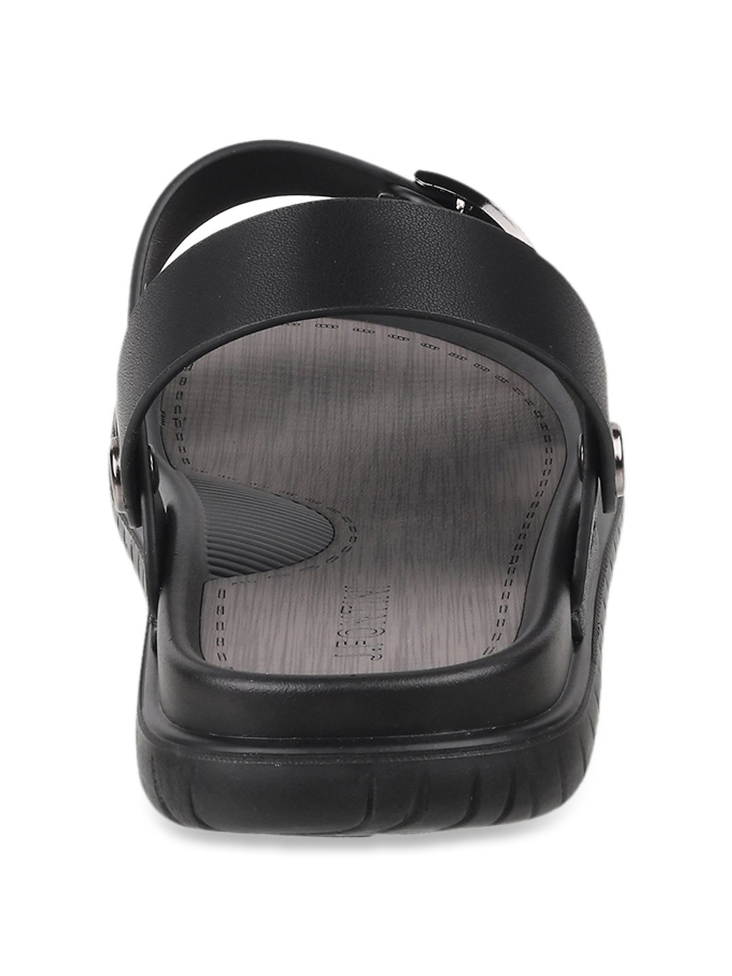 J. Fontini by Mochi Men's Black Back Strap Sandals