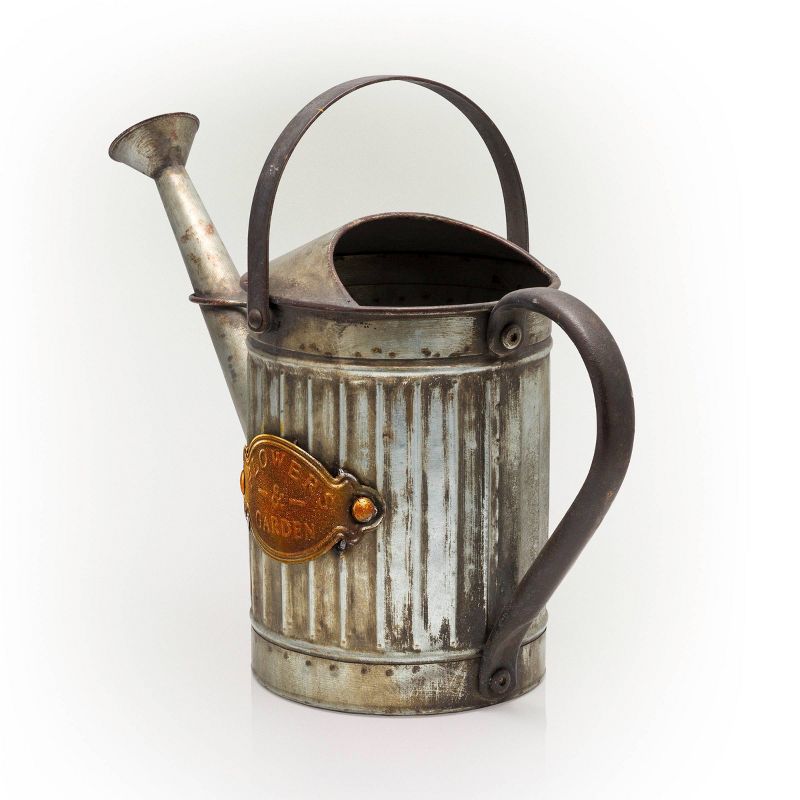 Alpine 12" Metal Watering Flower Can Silver