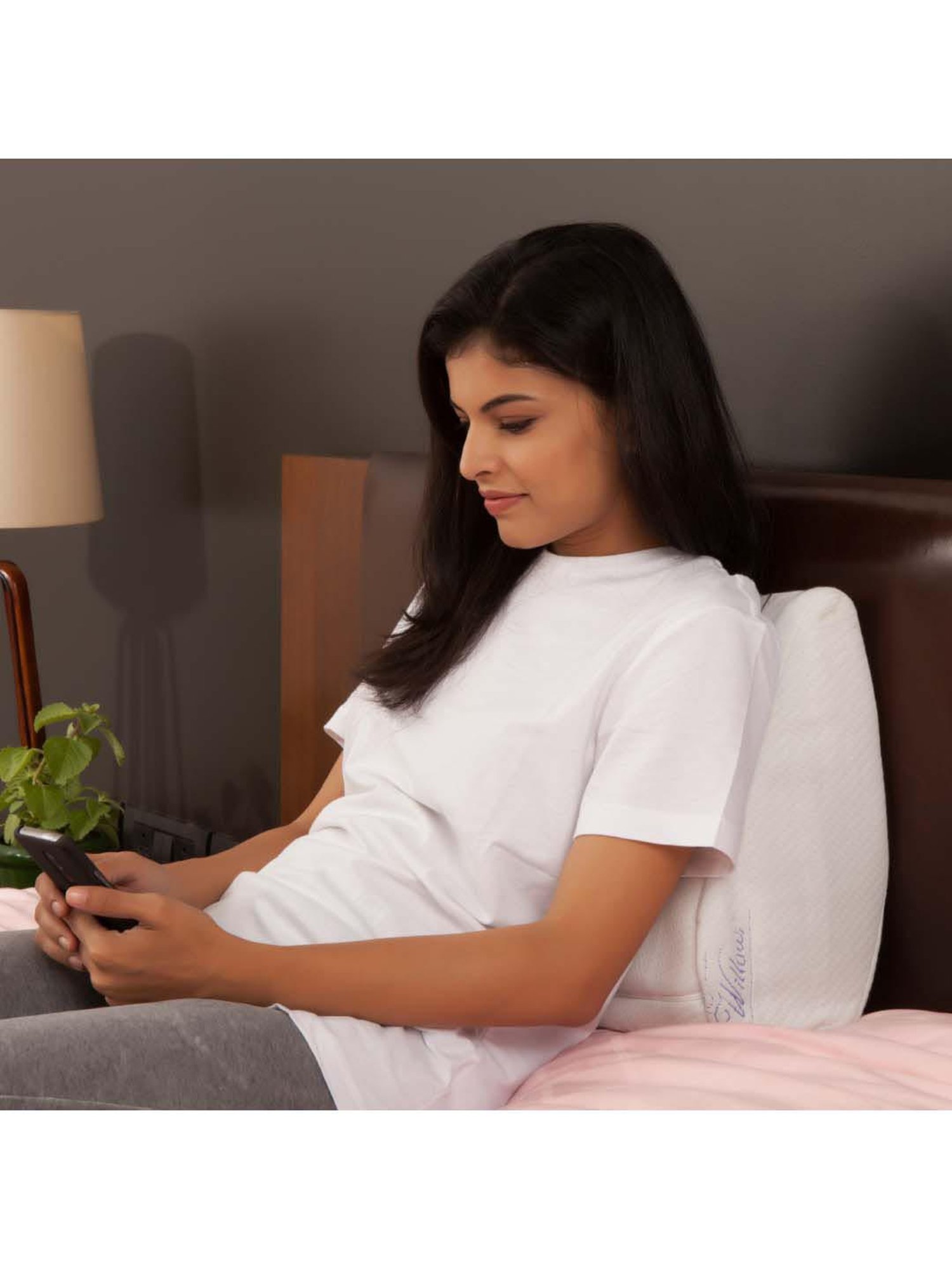 The White Willow White Round Wedge Pillow - Set of 1