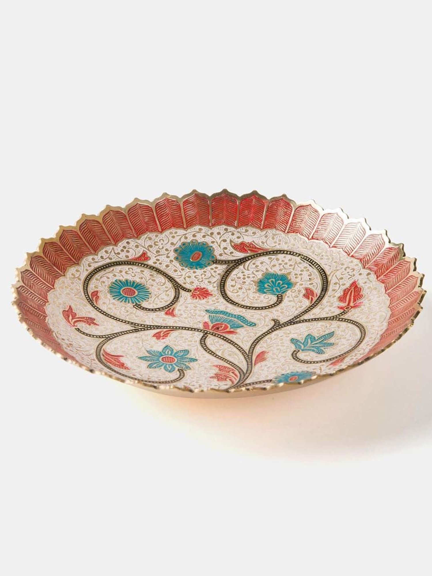 Fabindia Chitra Red Ceramic Large Oval Platter