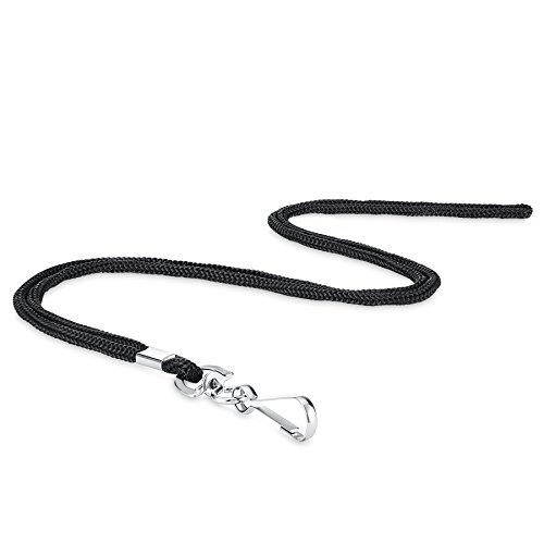 MIFFLIN Vertical ID Name Badge Holder with Woven Lanyard (Satin Black Non-Breakaway, 250 Pack)