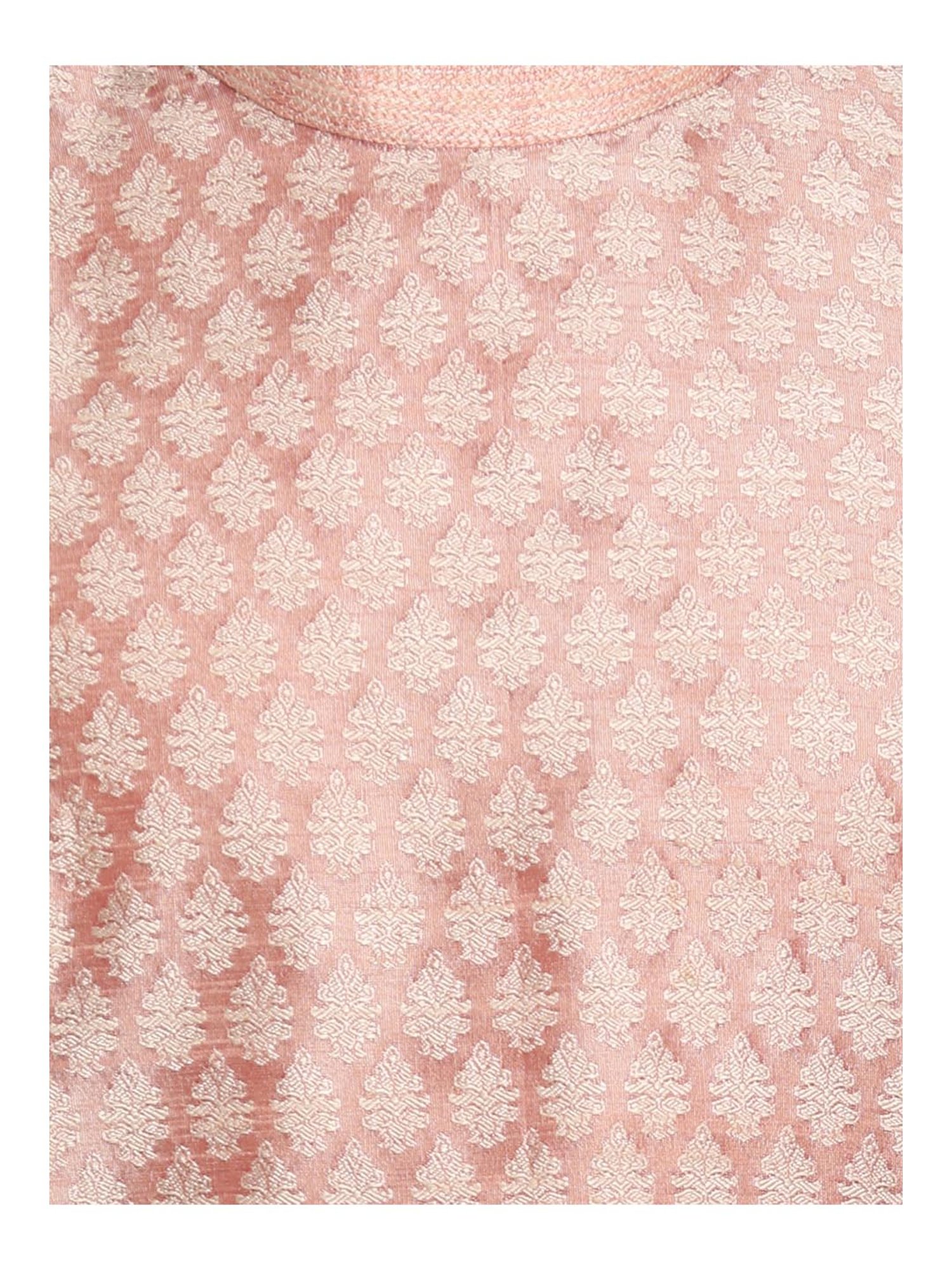 Manyavar Gajaree & Beige Printed Kurta Set