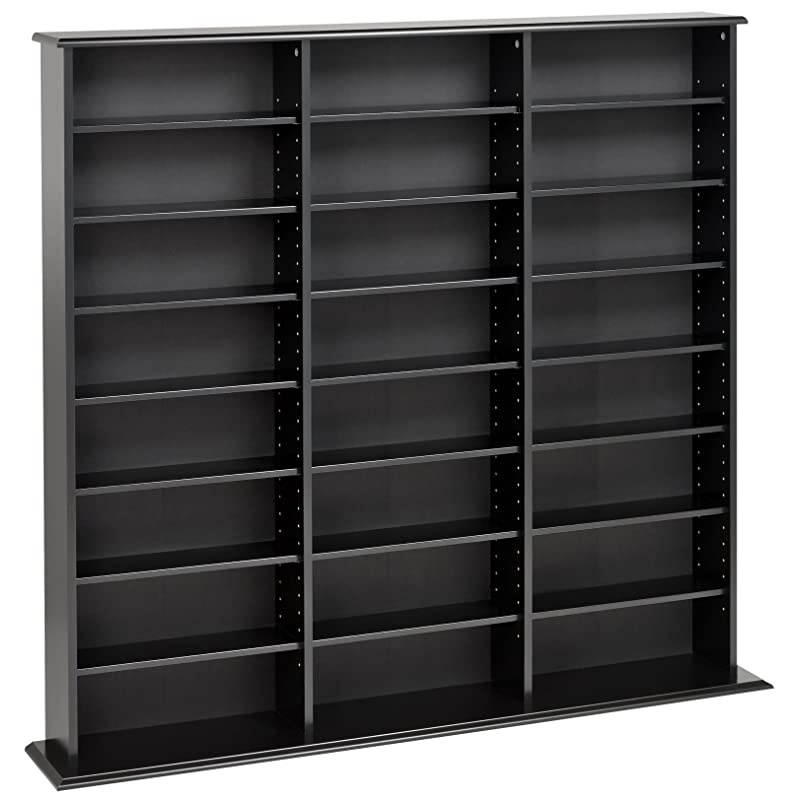 Triple Width Wall Storage Cabinet, Black