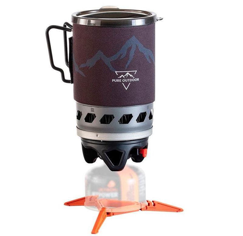 Monoprice 1.0-liter Cooking System | Quick Boil, Portable, Push-Button Igniter - Pure Outdoor Collection