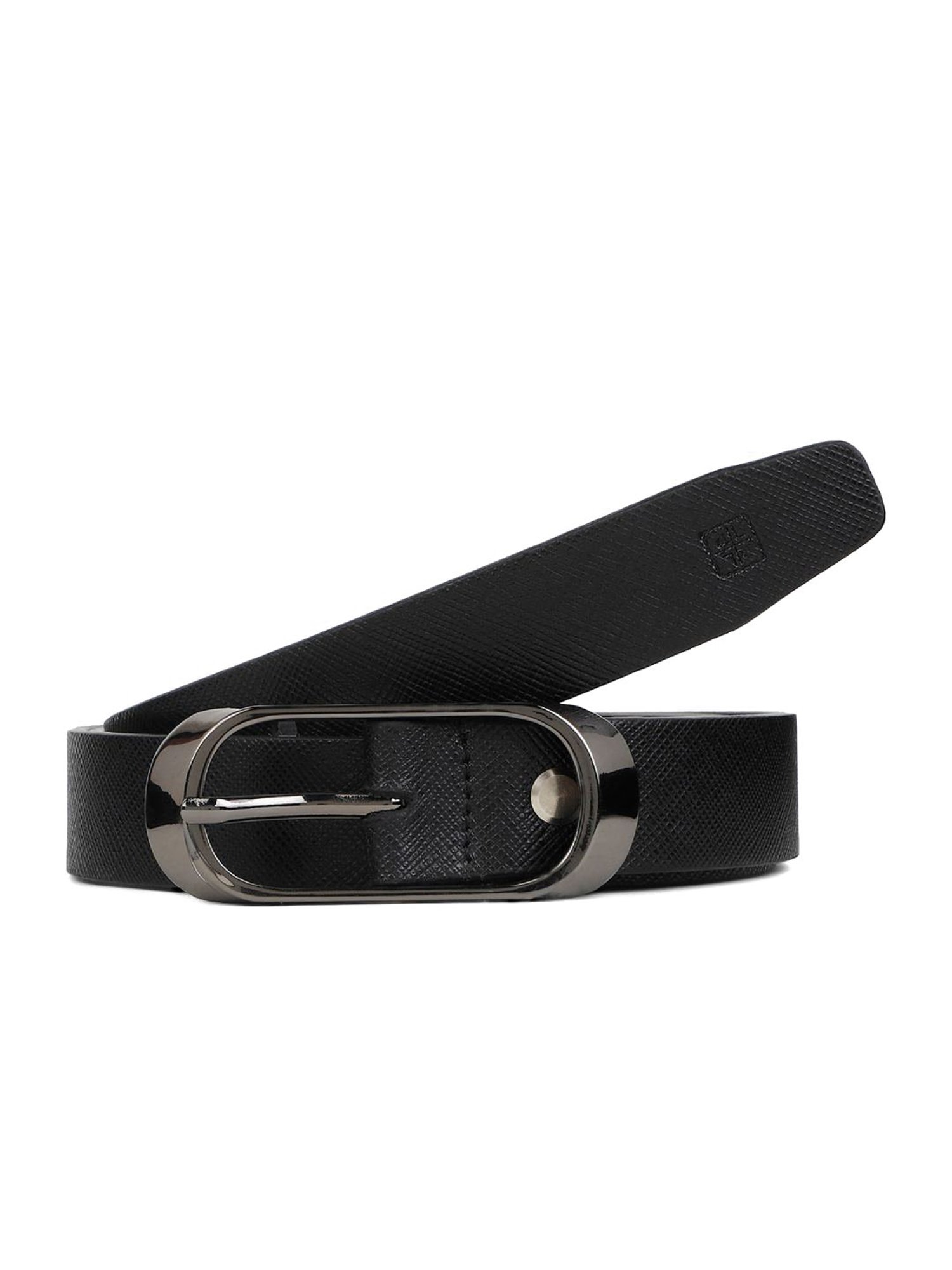 Carlton London Black Textured Formal Belt for Women