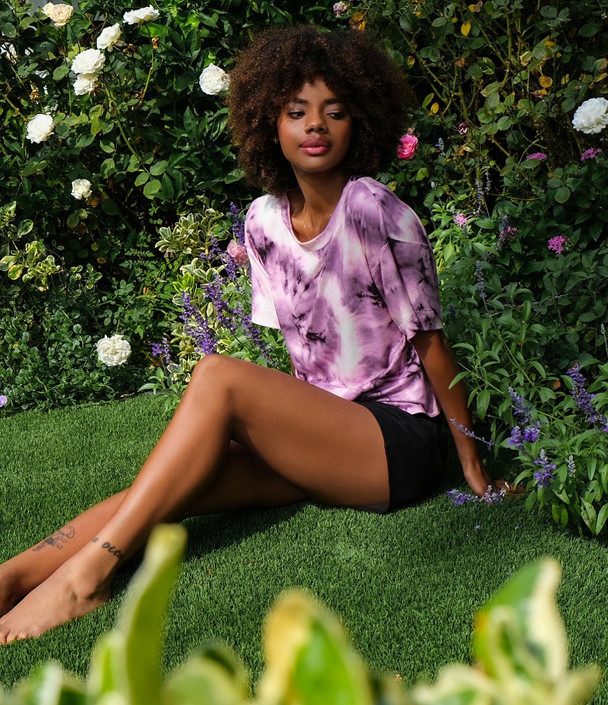 Midnight Bakery Hacci Tie Dye Printed Coordinating Sleep Tee