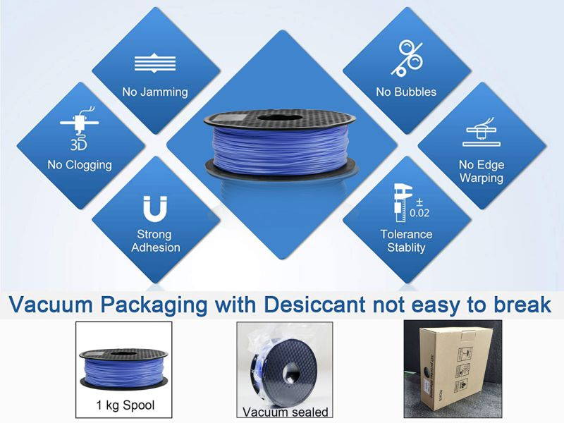 PLA 3D Printer Filament ,1.75mm with Dimensional Accuracy +/- 0.03mm,1 kg Spool,(2.2lbs),Fit Most 3D FDM Printer