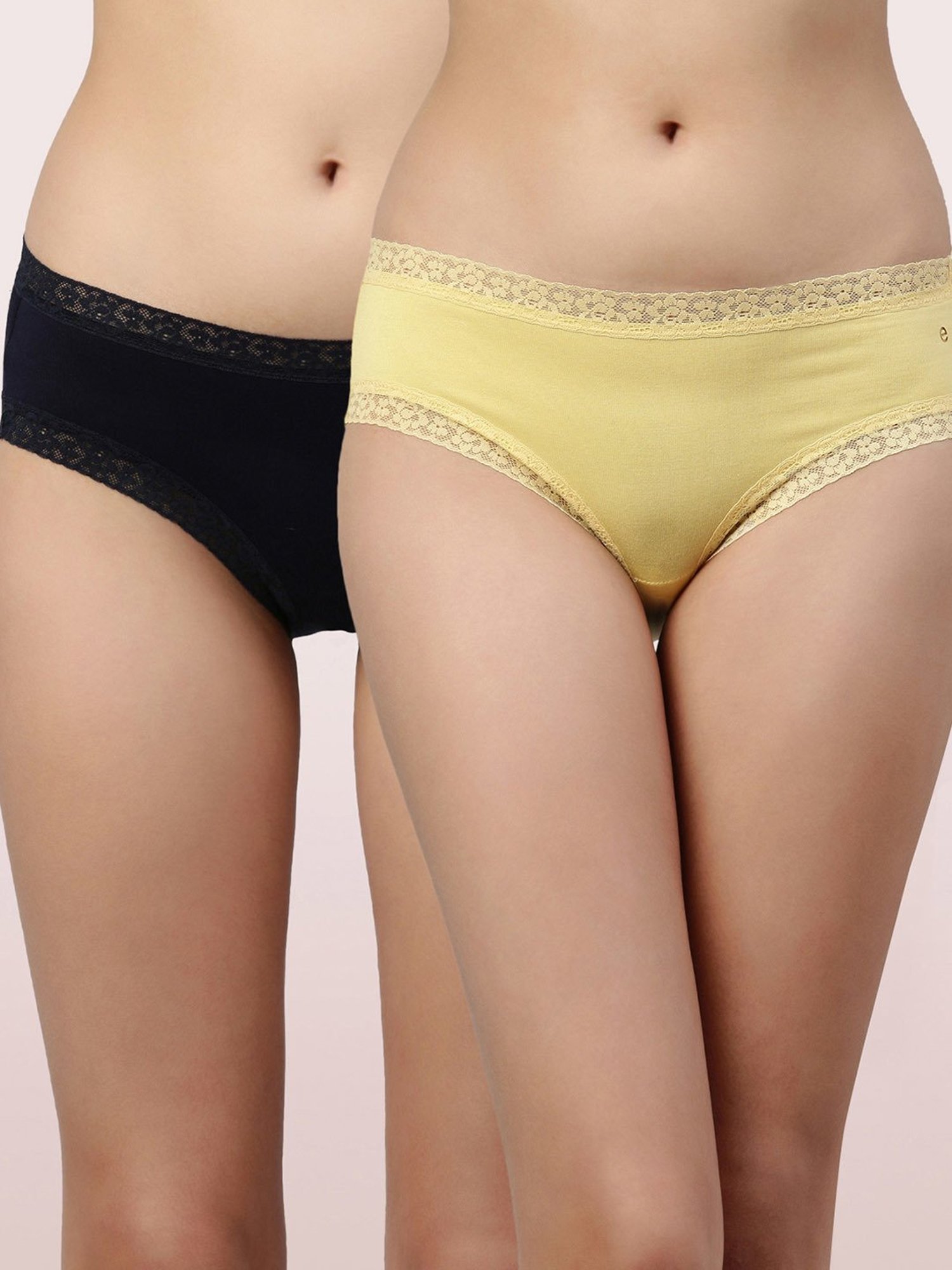 Enamor Lacey Modal Antimicrobial & Stain Release Finish Hipster Panty-Pack Of 2  (Assorted Colors)