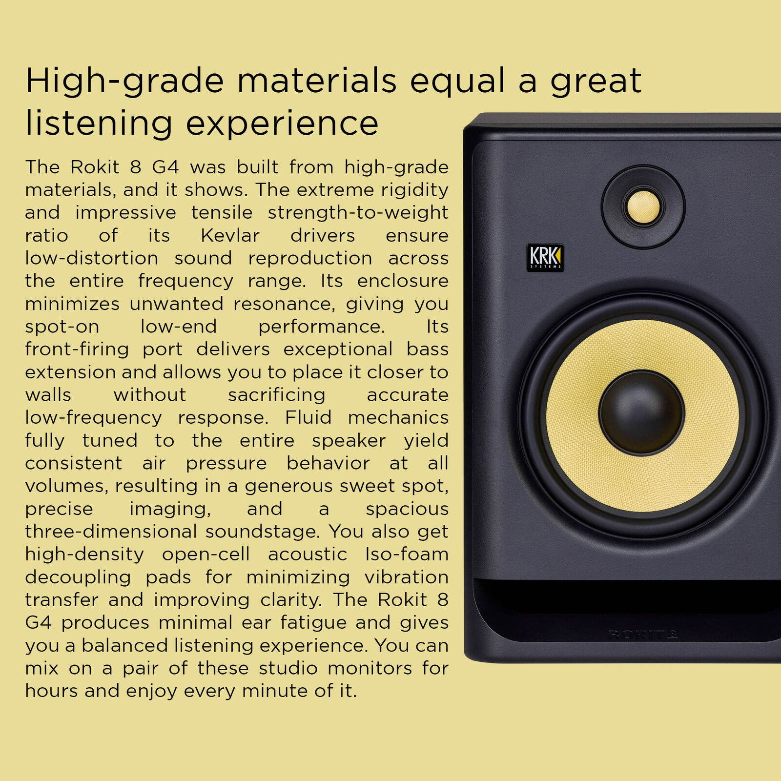 KRK RP8 Rokit 8 G4 Professional Bi-Amp 8" Powered Studio Monitor Pair Kit