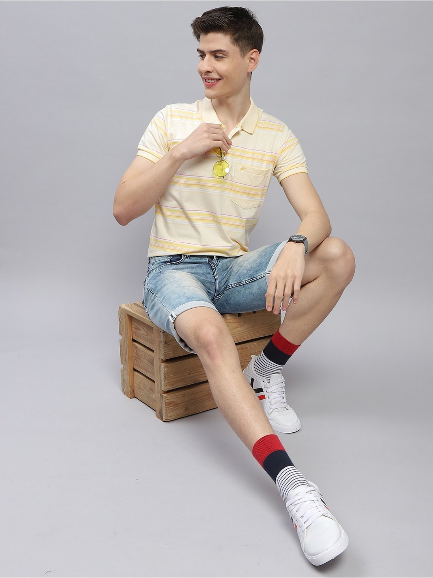 Monte Carlo Lemon Regular Fit Striped Polo T-Shirt