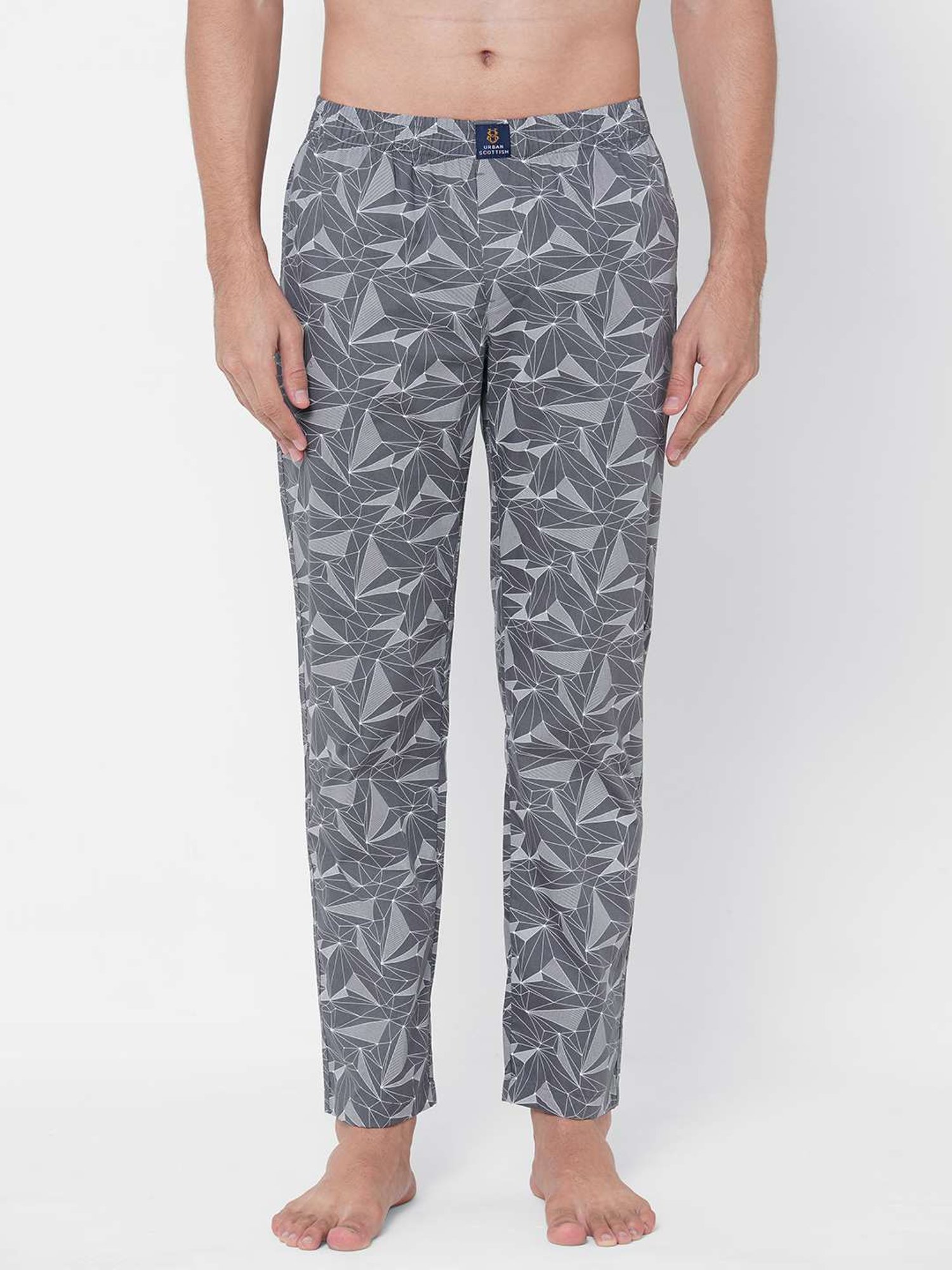 Urban Scottish Grey Regular Fit Printed Nightwear Pyjamas